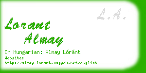 lorant almay business card