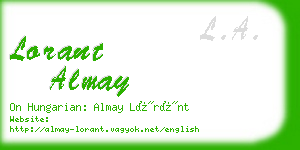 lorant almay business card